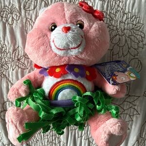 NWT / Care Bears / Bear Wear / Cheer Bear Plush Hawaiian / 20th Anniversary